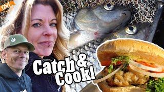 Jeder gefangene Fisch wird zum FISCHBURGER unglaublich lecker Catch & Cook - Angeln mit Nillchen