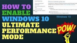 How to Enable Windows 10 Ultimate Performance Mode