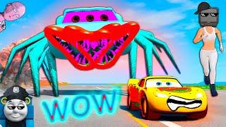 The Great McQueen Escape Lightning McQueen vs Spider-Legged Eater Monster Cars  BeamNG.Drive Live