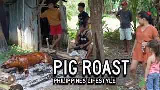 PIG ROAST Lechon Baboy in Filipina Wifes Village - Part 1