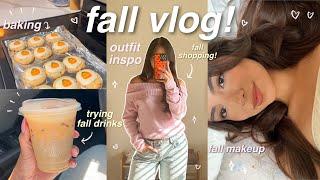 FALL VLOG  trying fall drinks fall shopping haul fall decor cookies shower makeup etc