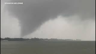 Tornado crosses over Mississippi River  in Louisiana