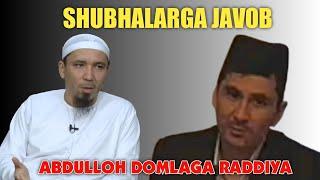 Abdulloh domlaga raddiya   Shubhalarga javob Alloh qayerda?  Ustoz Yusuf Davron