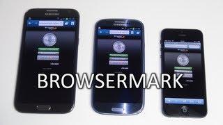 Samsung Galaxy Note 2 vs Galaxy S3 & iPhone 5 - Browsermark  SwagTab