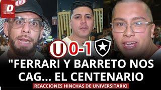 Hinchas de UNIVERSITARIO reaccionan a la ELIMINACIÓN en COPA LIBERTADORES tras perder con BOTAFOGO