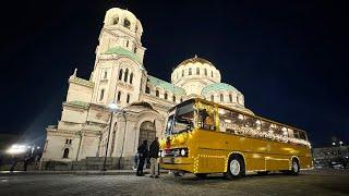 Riding on Ikarus 260 Christmas bus in Sofia BG