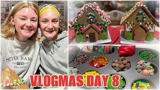 VLOGMAS DAY 8  SHOPPING & MAKING GINGERBREAD HOUSES