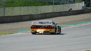 Ferrari F40 GTLM shooting huge flames