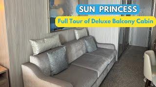 Sun Princess LIVE cabin tour Deluxe Balcony cabin Part 1 #sunprincess #cruise