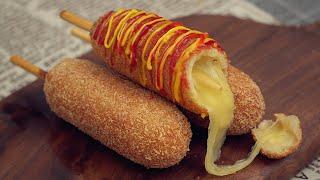 Mozzarella Cheese Corn Dog Recipe Korean Street Food