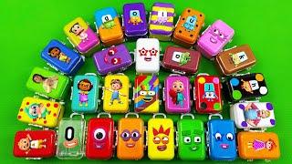 Rainbow SLIME Finding Numberblocks Pinkfong Suitcase Egss Colorful Mix  Satisfying ASMR Videos