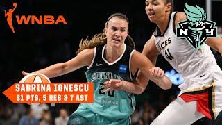 Sabrina Ionescu SHOWERS 6 3PM for 31 PTS to blow out Aces   WNBA on ESPN