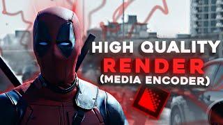 High Quality 4k Render  After Effects - Media Encoder  Beginner Guide