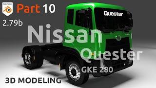 3D Modeling Nissan Quester GKE 280 Truck in Blender 2.79 Cycles Render - Part 10