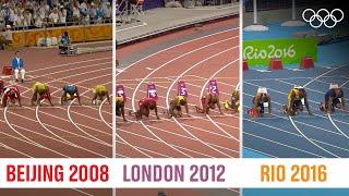 ALL Usain Bolt 100m Finals at the same time