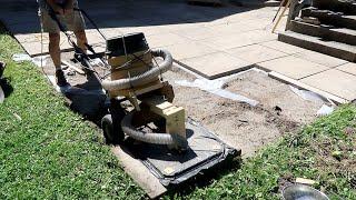 Re-leveling and weeding our patio