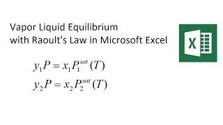 Raoults Law Vapor Liquid Equilibrium Solved with Excel
