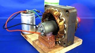 New free energy electric dc motor generator 220v AC to 12V DC - DIY Experiments projects at school