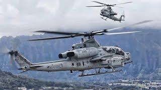 AH-1Z Viper Helicopters Land At Kaneohe Bay In Hawaii