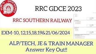 Railway GDCE Exam Answer key Out ALP  TECHNICIAN  JE  TRAIN MANAGER