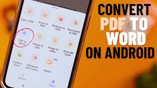 How To to Convert PDF to Word on Android Easiest Way