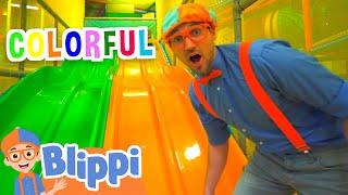 Blippi Learns Colors At The Indoor Play Place  Educational Videos for Kids