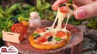 Perfect Miniature Pizza Making In Mini Forest  ASMR Cooking Mini Food