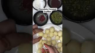 Easy Chocolate Coconut Truffles #dessert #shorts