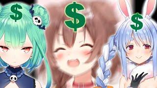 I donated to a bunch of Virtual Youtubers