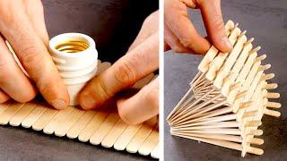 11 SUPER EASY PROJECTS WITH POPSICLE STICKS  CORK & WOOD CRAFTS  DECORATION IDEAS