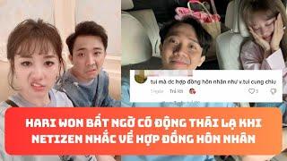 Hari Won bất ngờ có động thái lạ khi netizen nhắc về hợp đồng hôn nhân với Trấn Thành