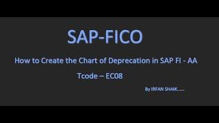 How to Create the Chart of Depreciation in SAP