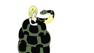 Anaconda squeezes a goat girl - The animation test