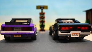 Lego Speed Champions 1970 Dodge Charger RTs Drag Racing - StopMotion