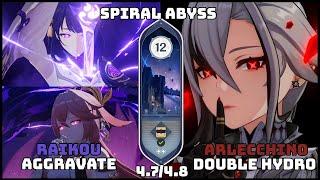 C0 Raiden X Miko and C0 Arlecchino  Spiral Abyss 4.74.8  Genshin Impact