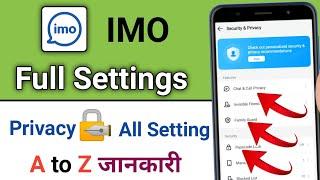 imo All PrivacySetting in 2023  imo full Setting  imo new update