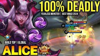 ALICE BEST BUILD 2024  BUILD TOP GLOBAL ALICE GAMEPLAY  MOBILE LEGENDS