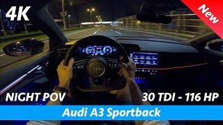 Audi A3 Sportback 2020 - Night POV test drive & FULL review in 4K LED Headlights test 0 - 100 kmh