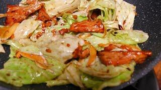 Stir fried cabbage like this is really delicious and crunchy  Delicious food