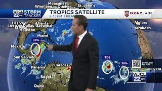 Tropics active to end June plus an update on weekend rain chances