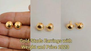 latest gold studs earrings with weight and price 2023daily wear gold stud earrings