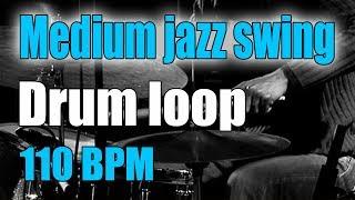 Jazz Swing Drum Track brushes  Medium Tempo  110 BPM