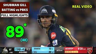 Shubman Gill batting today 89*48  gt vs pbks ipl 2024 highlights  ipl 2024 highlights 2024