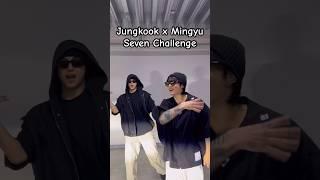 Jungkook doing the Seven dance challenge with Mingyu from SVT #bts #sevenchallenge #seventeen #jk