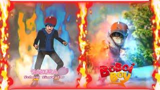 Tiru Aksi Boboiboy  Kemunculan Boboiboy Fusion FrostFire Full video  Sakura School simulator