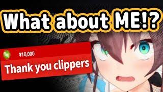 Matsuri Notices Clipper Get a Red Superchat...【Hololive】