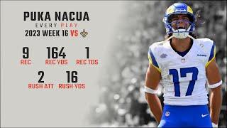 Puka Nacua Week 16  Every Target Catch and Run vs New Orleans Saints  2023 NFL Highlights