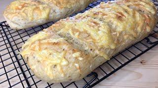 HERB AND CHEESE BREAD  HOW TO MAKE FOOT LONG BREAD  EASY HERB AND CHEESE BREAD  BREAD RECIPE