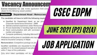 CSEC EDPM Job Application P2 Question 2a