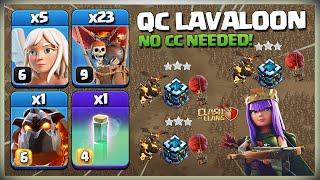 No CC Needed Th13 Queen Charge LaLo  TH13 QC LALO  Th13 LAVALOON Attack  Best Th13 3 Star Attack